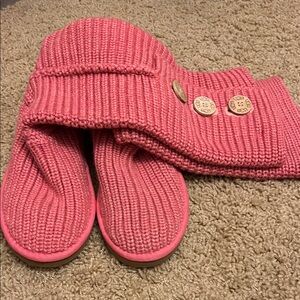 UGG Pink Knit Accessory with Button Details